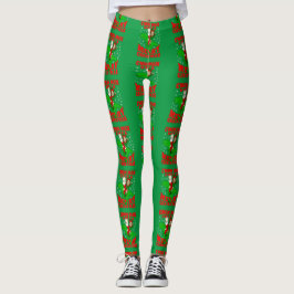Leggings feliz navidad santa biden kamala harris dinosaur