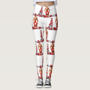 Leggings Feliz Navidad SlipperyJoe regalo rojo blanco plate