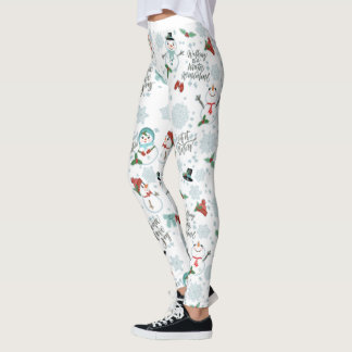 Leggings Feliz patrón de Navidades navideños modernos de lo