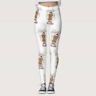 Leggings Feliz Paw-lidays Diseño de Cockapoo de Navidad