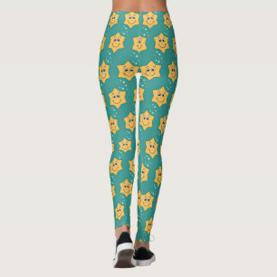 Leggings Feliz personalizado retro de la estrella de navida