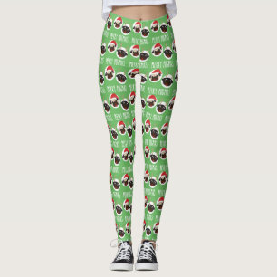 Leggings Feliz Pugmas Santa y barros amasados del reno