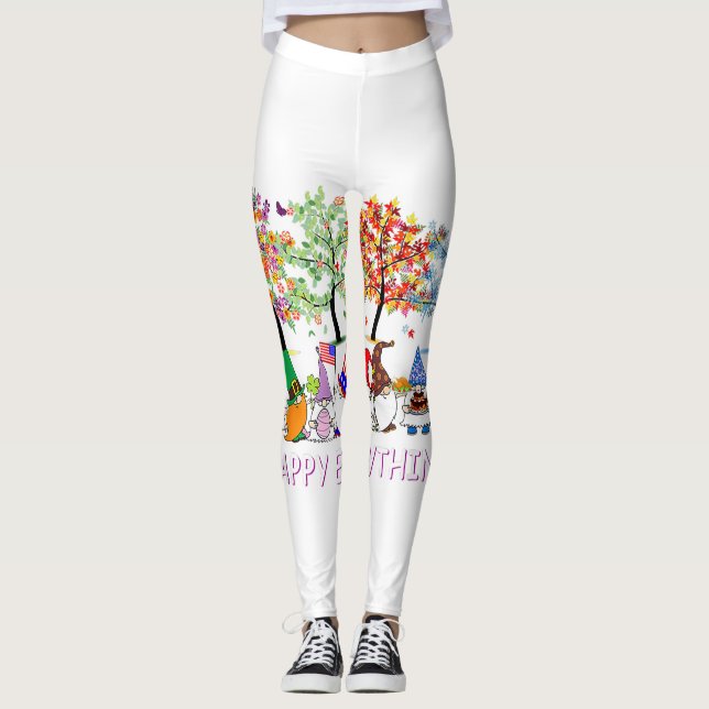 Leggings Feliz Todo a los nómadas Gnomes Navidades de vacac (Anverso)