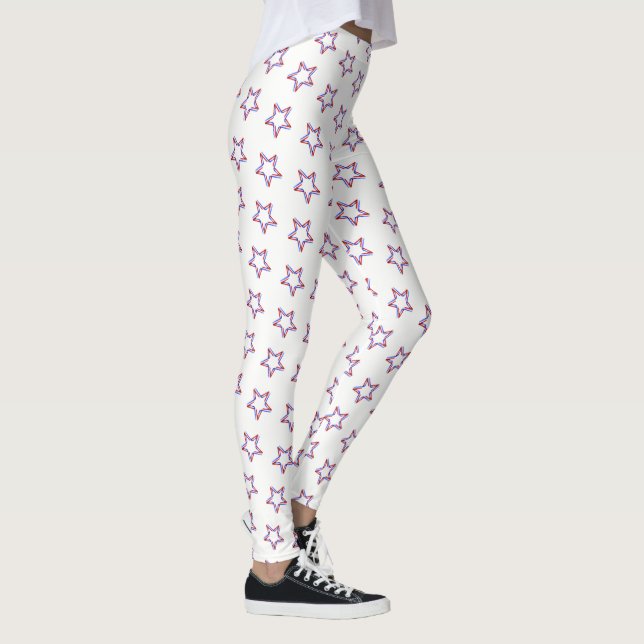 Leggings femeninas - 4 de julio Estrellas Patrióti (Derecha)