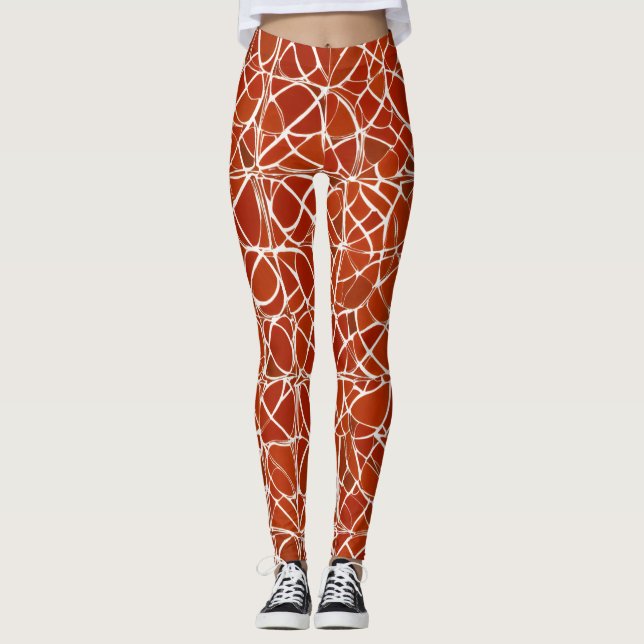 leggings femeninas con diseños florales rojos (Anverso)