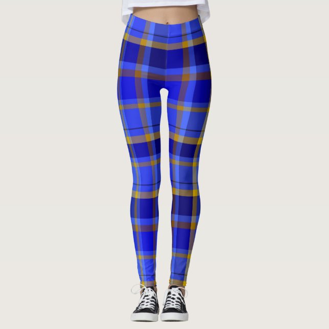 Leggings femeninas con tostado azul/oro (Anverso)