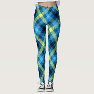 Leggings femeninas con tostado azul/oro