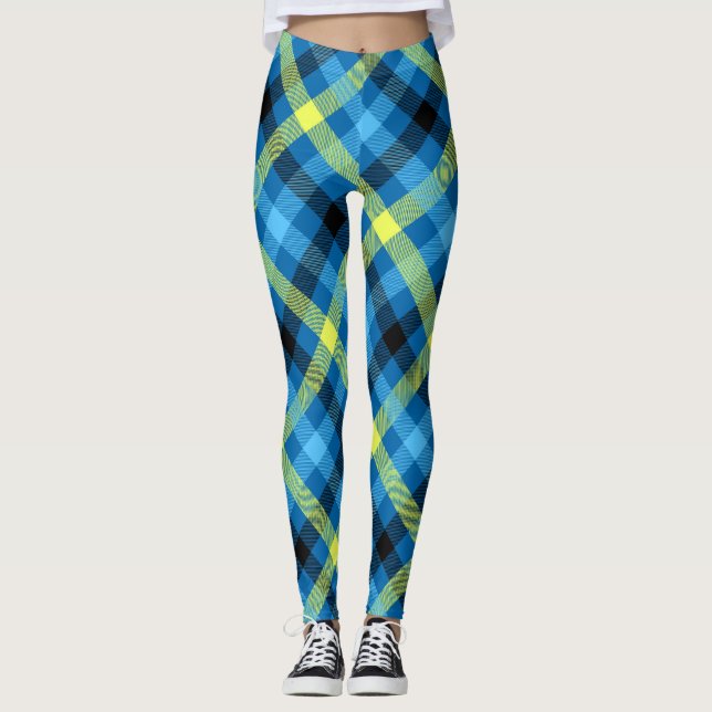 Leggings femeninas con tostado azul/oro (Anverso)
