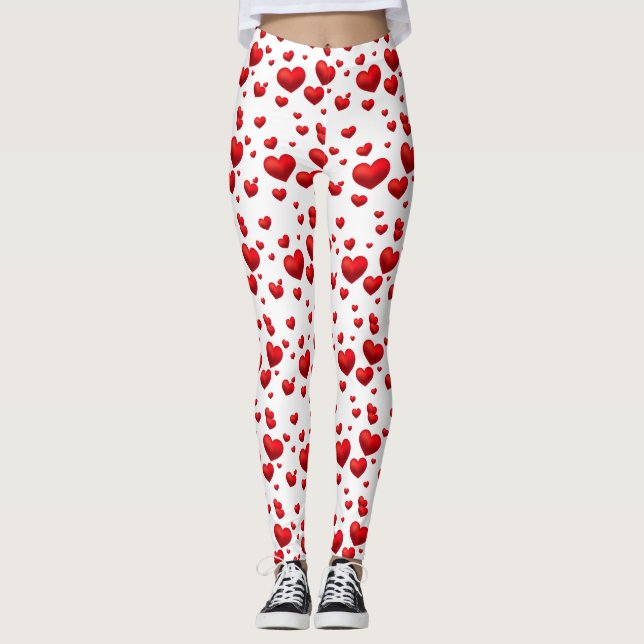 Leggings femeninas-corazones de San Valentín (Anverso)