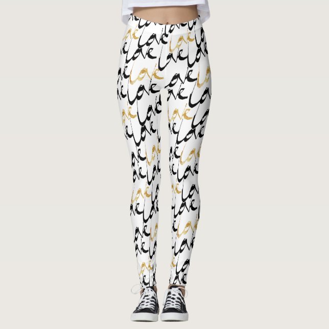 Leggings femeninas de Black & Gold LOVE (Anverso)