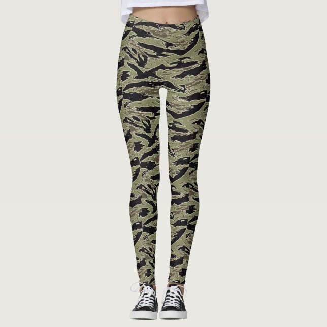 Leggings femeninas de camuflaje de oliva (Anverso)
