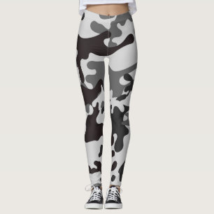 leggings femeninas de camuflaje gris, leggings dep