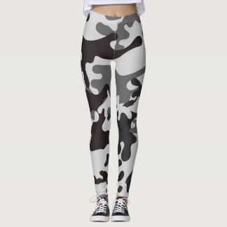 leggings femeninas de camuflaje gris, leggings dep