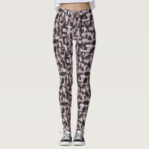 Leggings femeninas de camuflaje marrón/rosado