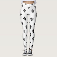 Leggings femeninas de Flor de Blanco y Negro