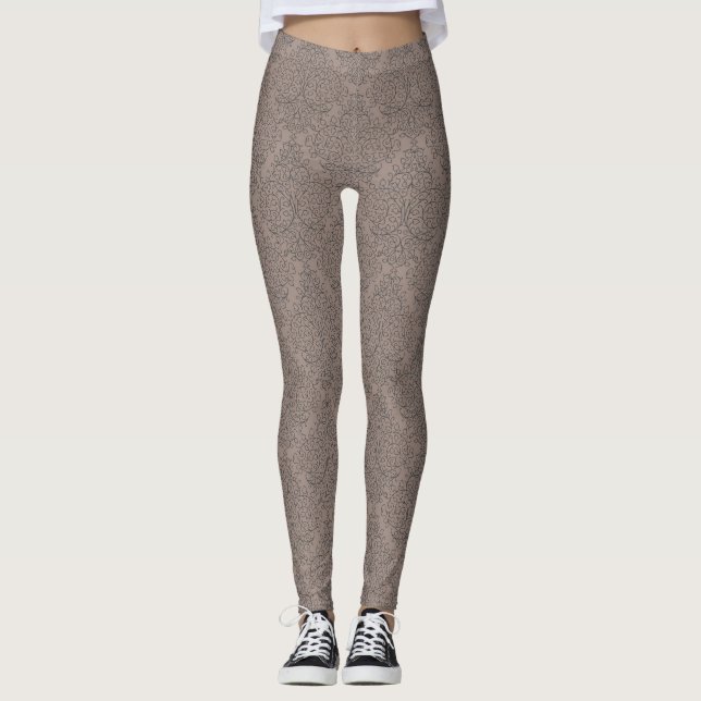 Leggings femeninas de la diseñadora Mocha Brown (Anverso)