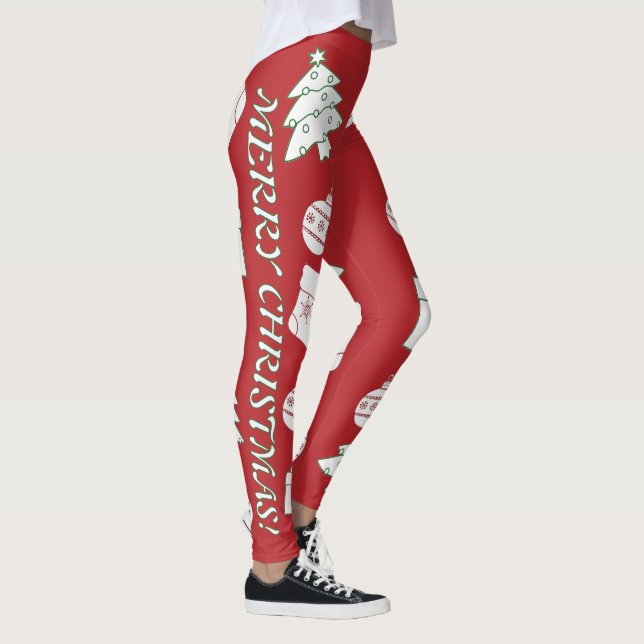 Leggings femeninas de la navidad roja (Derecha)