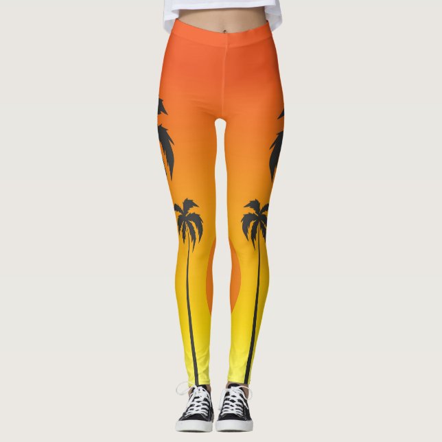 Leggings femeninas de la puesta del sol (Anverso)