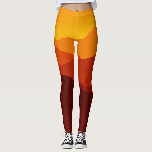 Leggings femeninas de la puesta del sol (Anverso)