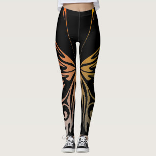 Leggings femeninas de mariposa