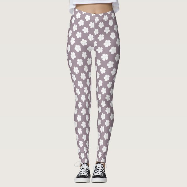 Leggings femeninas de Mocha Brown Eyelet (Anverso)