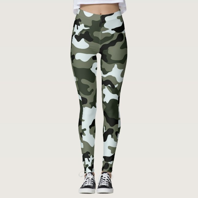 Leggings femeninas de múltiples camuflamientos ver (Anverso)