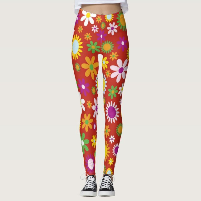 Leggings femeninas de poder de las flores (Anverso)