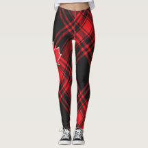 Leggings femeninas de "Red Plaid Canada"