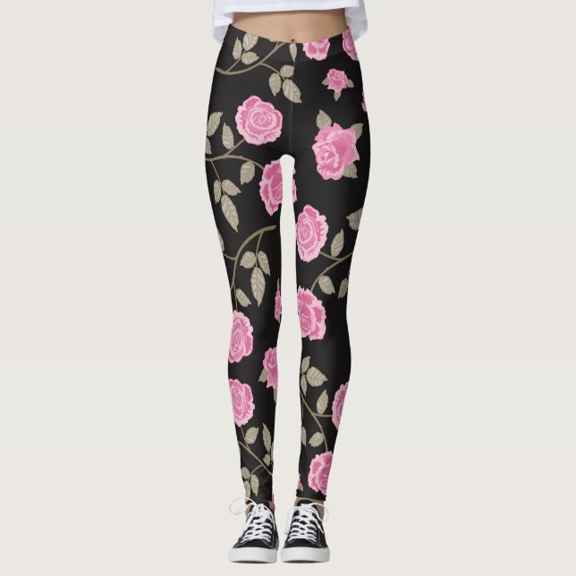 Leggings femeninas de rosa (Anverso)