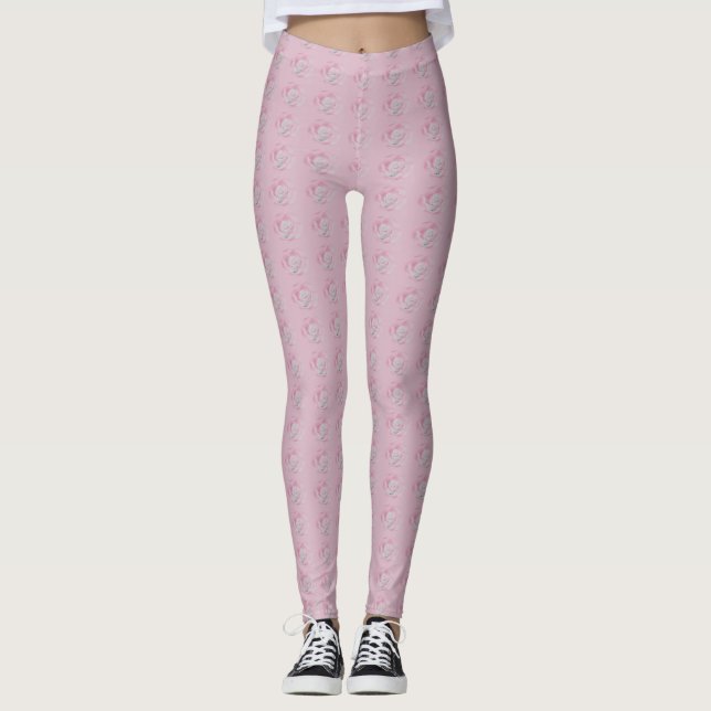 Leggings femeninas de rosas (Anverso)