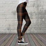 Leggings femeninas de Tartán<br><div class="desc">Pantalones de las piernas del patrón de tartán marrón</div>