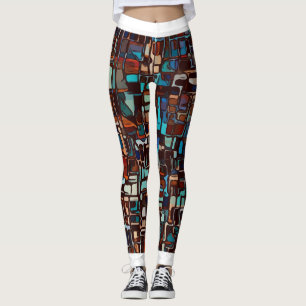 Leggings femeninas de vidrio manchado con trino bl