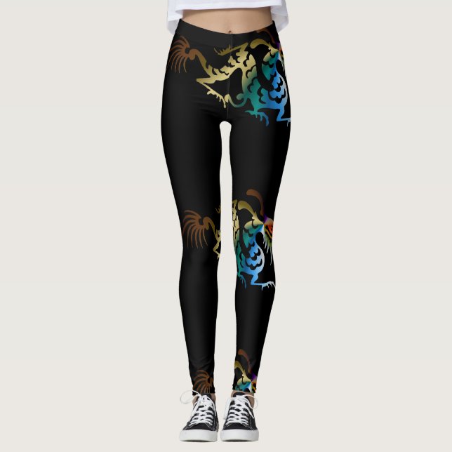 Leggings femeninas del dragón (Anverso)