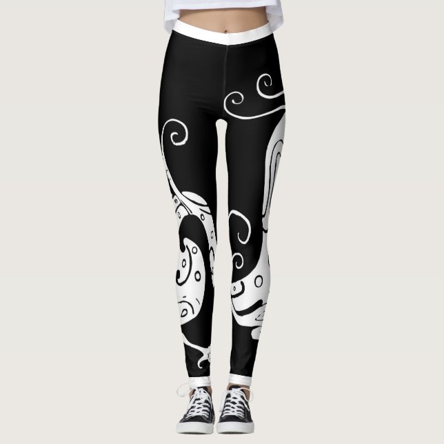 Leggings femeninas del dragón blanco (Anverso)