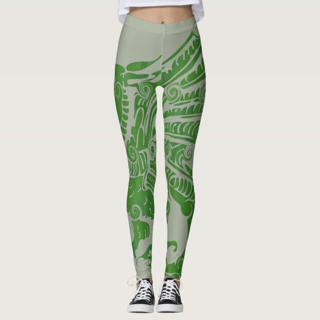 Leggings femeninas del Dragón Verde (Anverso)