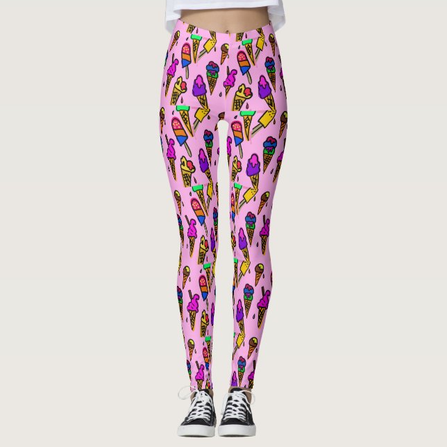 Leggings femeninas del helado (Anverso)