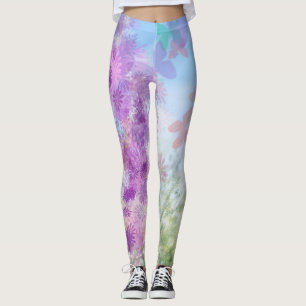 Leggings femeninas del Jardín de Mariposas