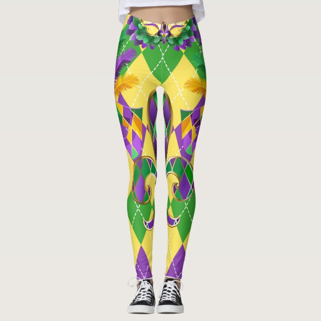  Leggings femeninas del Mardi Gras (Anverso)