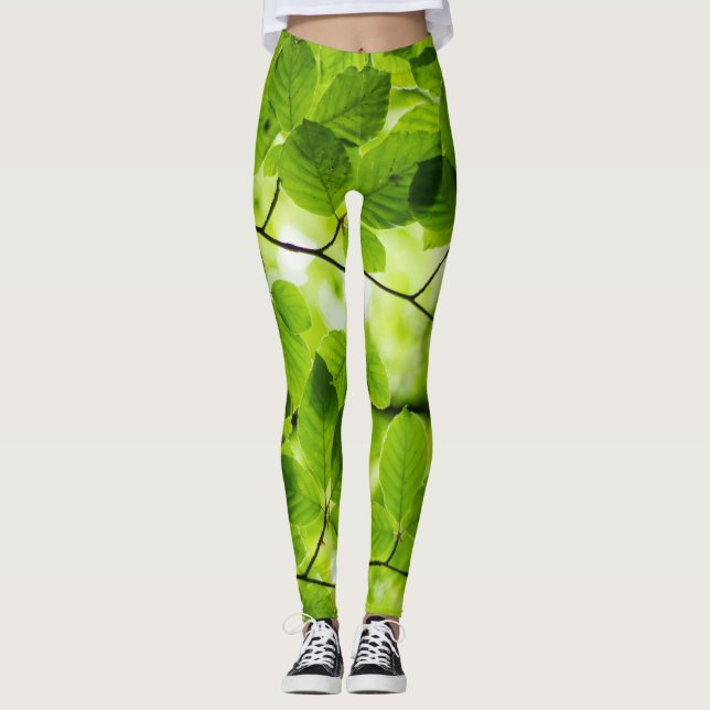 Leggings femeninas | Eco Fitness Leafs (Anverso)