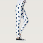 Leggings femeninas-estrellas patrióticas<br><div class="desc">Las leggings de estas mujeres se muestran en un azul marino con una estampada de estrellas patrióticas blancas. Personalizar este artículo o compra tal cual.</div>