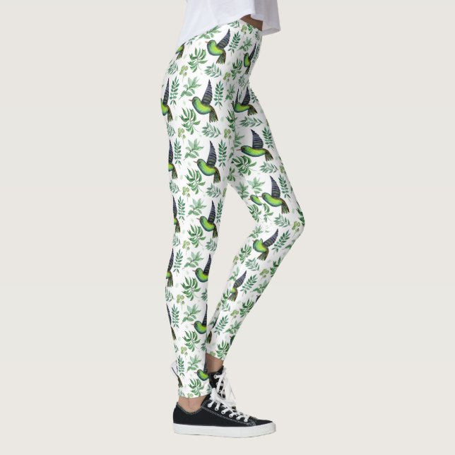 Leggings femeninas Green Hummingbird - Elegante y  (Derecha)