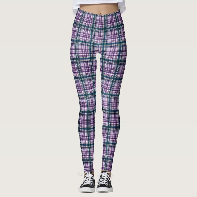 Leggings femeninas púrpura/verde (Anverso)