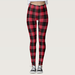 Leggings femeninas rojas/negras