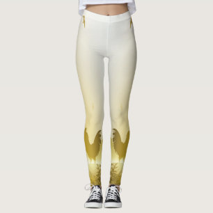 Leggings femeninas Sunny Morning Farm Country Rust