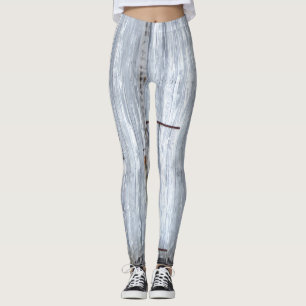 Leggings femeninas White Wash Wood Barn Door Count