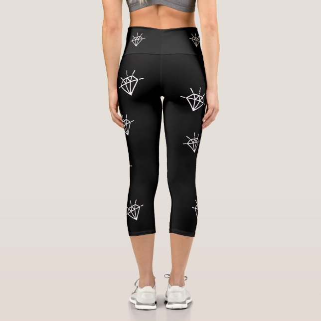 Leggings Femme "Black Diam's" Diamant Noir  (Reverso )