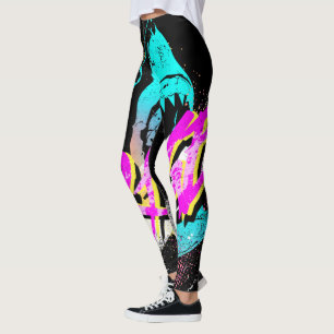 Leggings Fenómenos de tiburón azul oceánico de los años
