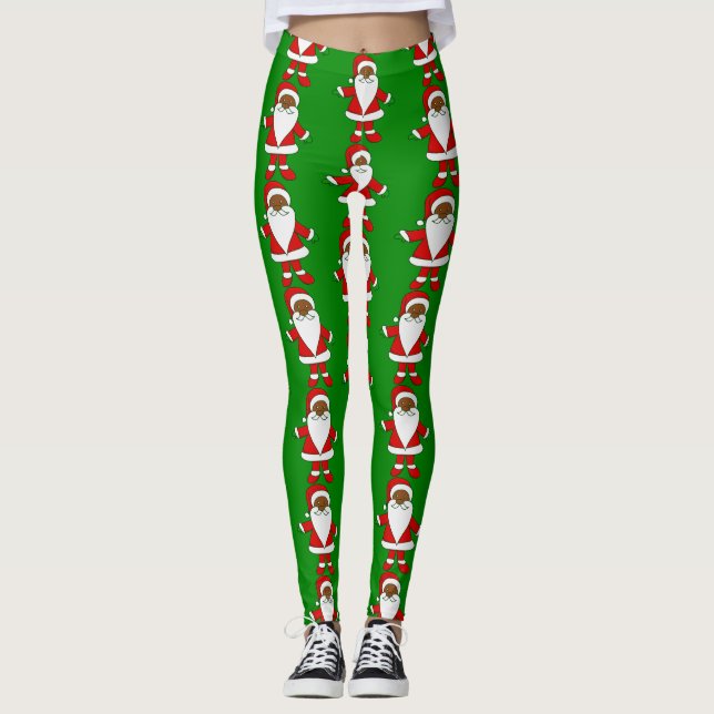 Leggings feos navidades afroamericanos santa claus (Anverso)