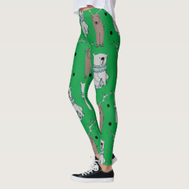 Leggings feriados verdes de cadera navidades animales con r