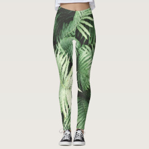 Leggings Fern Tropical Green Leaves Planta Foliage Woodland